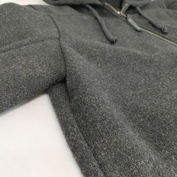 BODYBAG BY JUDE CHARCOAL GREY WOOL BLEND HOODED MID-LENGTH COAT - M - Picture 7 of 10